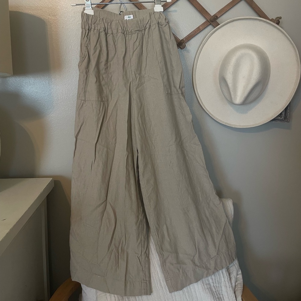 Wide leg linen pants